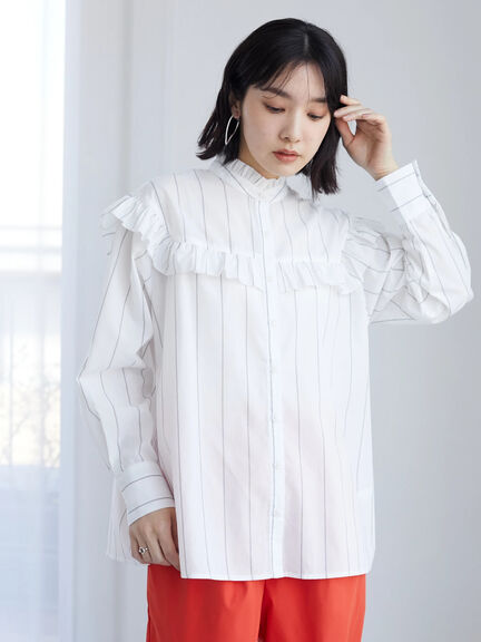 Aomori Stand Frilled Blouse