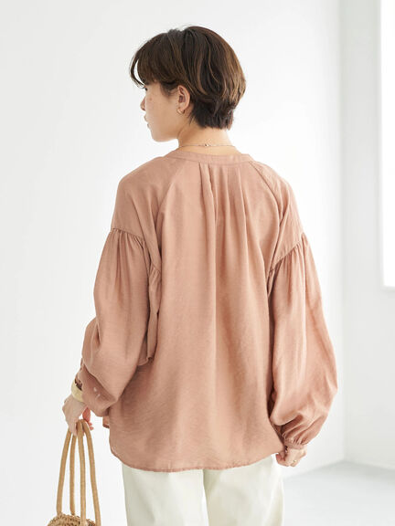 blouse Wanita Kekinian Wrenly Sheer Gathered