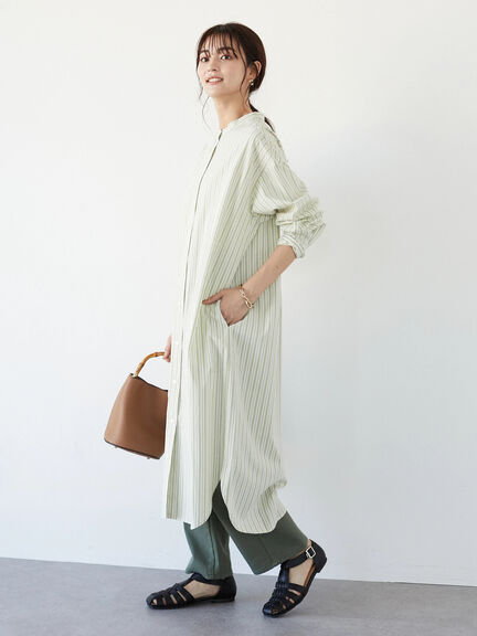 Sugi Band Collar Shirt Dress