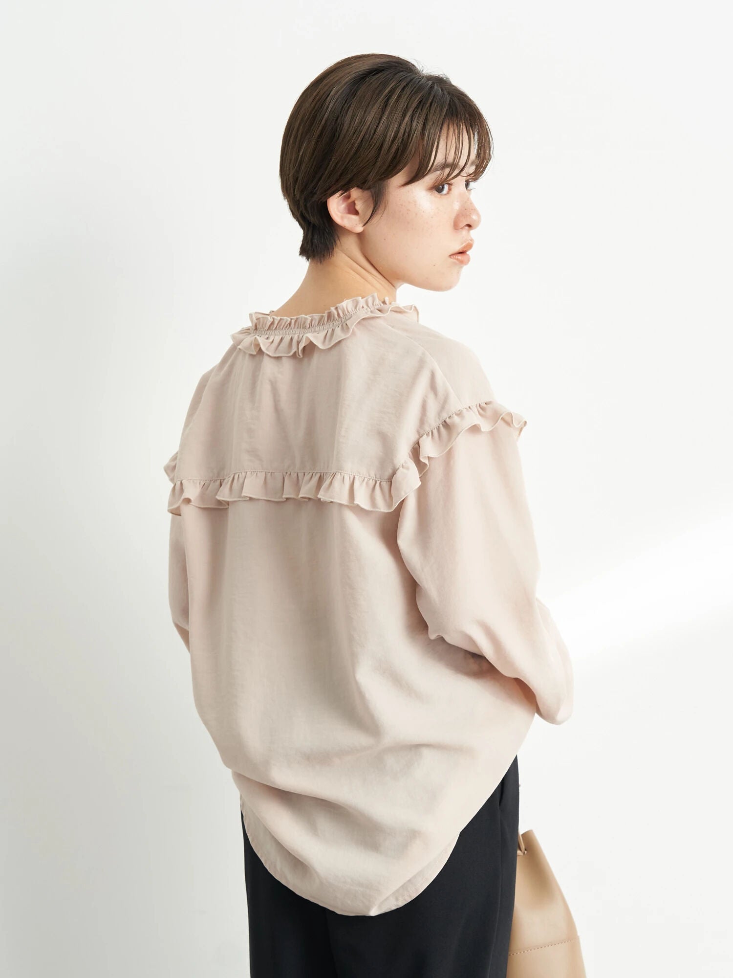 Garbera Open Collar Frilled Blouse