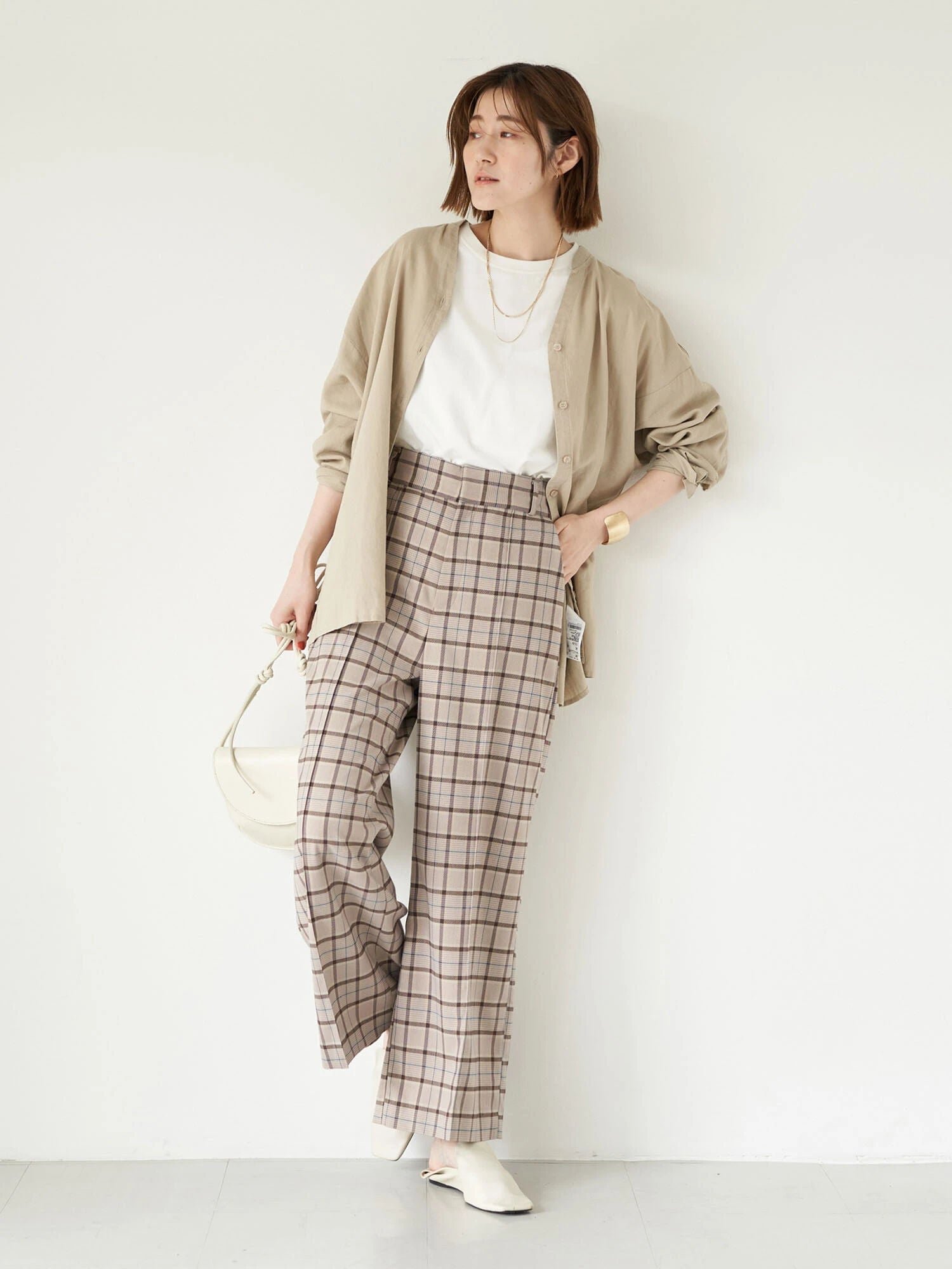 Keito Plaid Wide Pants