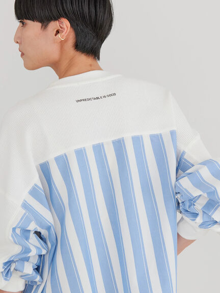 Wabaku Stripe Waffle Pullover