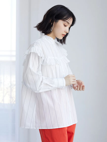 Aomori Stand Frilled Blouse