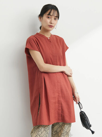 Hiyoku Linen Short Sleeve Tunic