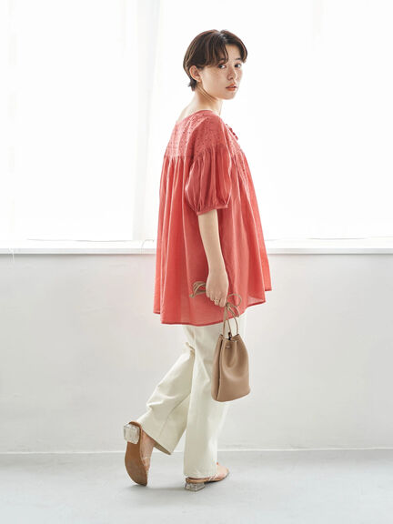 Tunik Lengan Balon Yukata Short Sleeve Lace Tunic