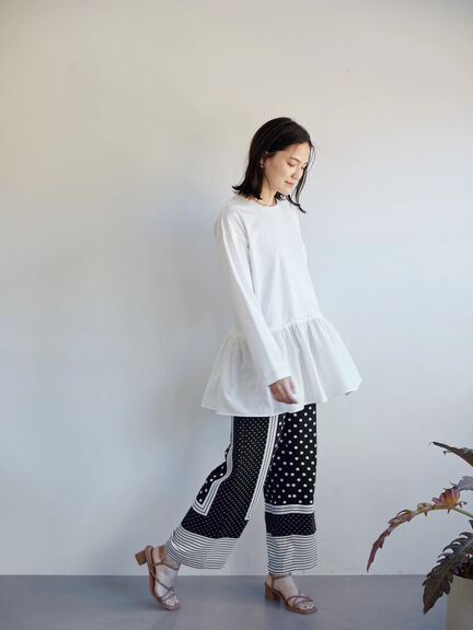 Sayaka Panel Pattern Dot Pants