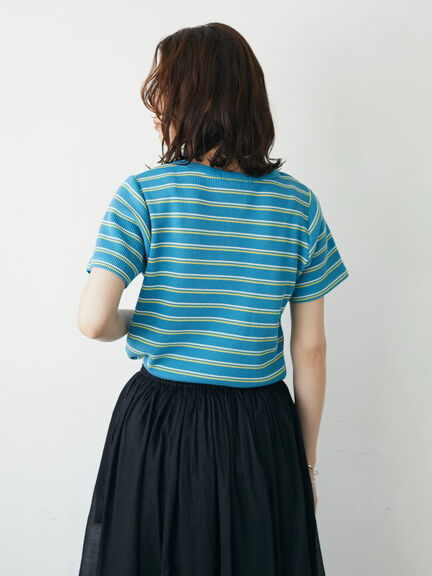 T-shirt garis garis Otaru Border T-Shirt