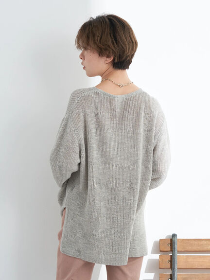 Leanore Slab V-neck Knit Pullover