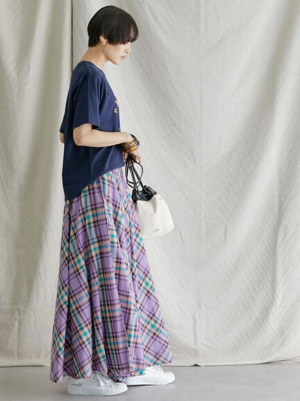 Rok Flare Tarta Check Flare Skirt