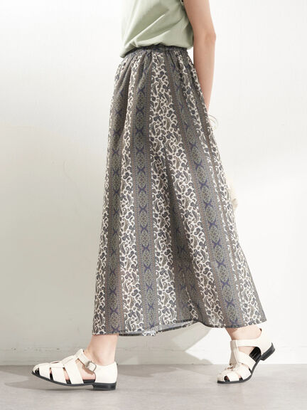 Rok flare Etna Pattern Gathered Skirt