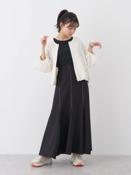 Kizuna Stitch Panel Flared Skirt