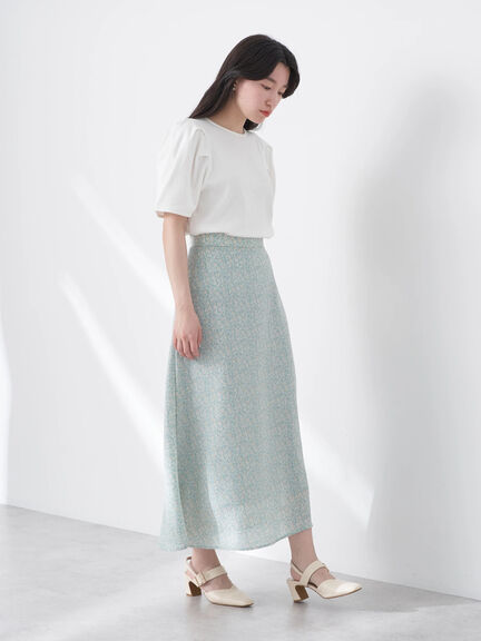 Hanano Flower Print Flared Skirt