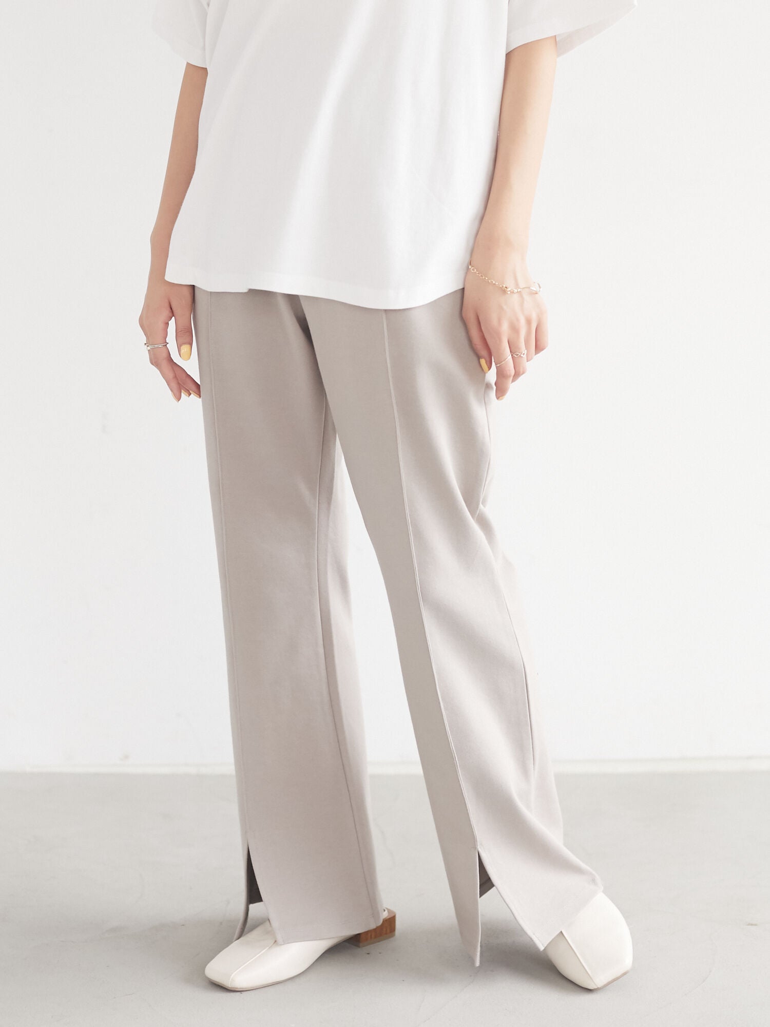 Aisha Front Slit Flared Pants