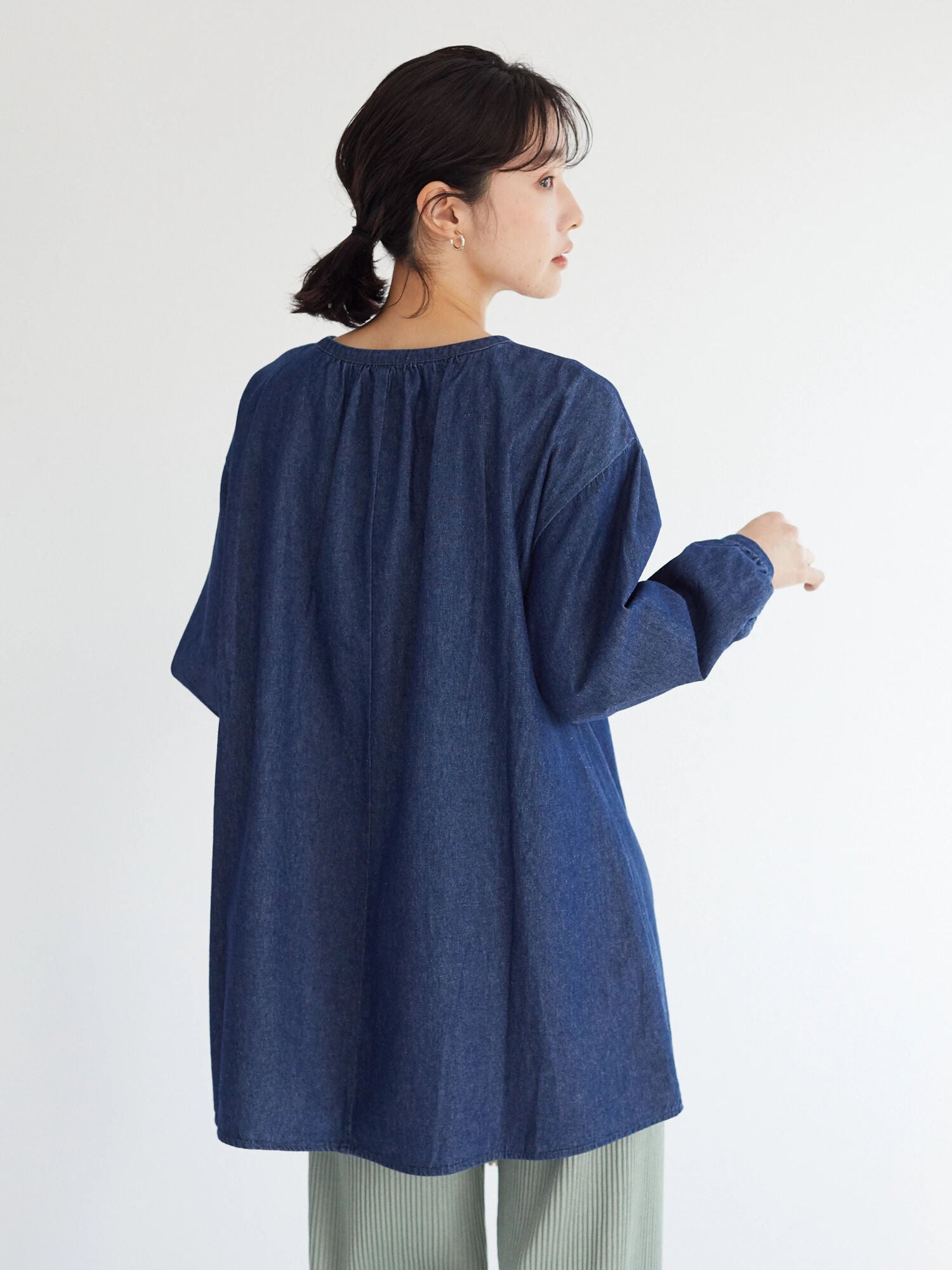 Hena Denim Switching Tunic