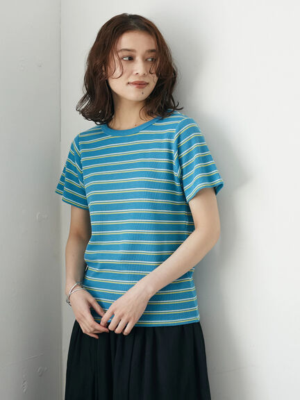 T-shirt garis garis Otaru Border T-Shirt