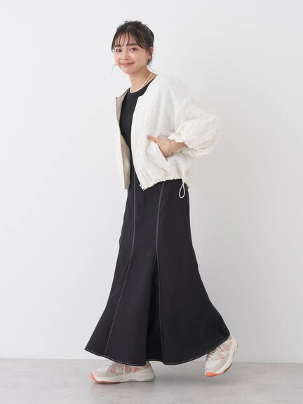 Kizuna Stitch Panel Flared Skirt