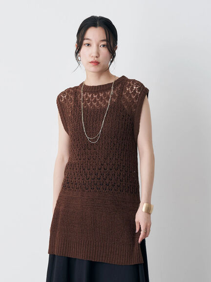 Rompi Rajut Wanita Slub Sleeveless Yarn Knit Vest