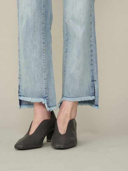 Claudine Flare Slit Denim Pants