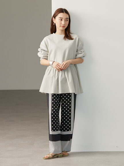 Sayaka Panel Pattern Dot Pants