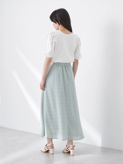 Hanano Flower Print Flared Skirt