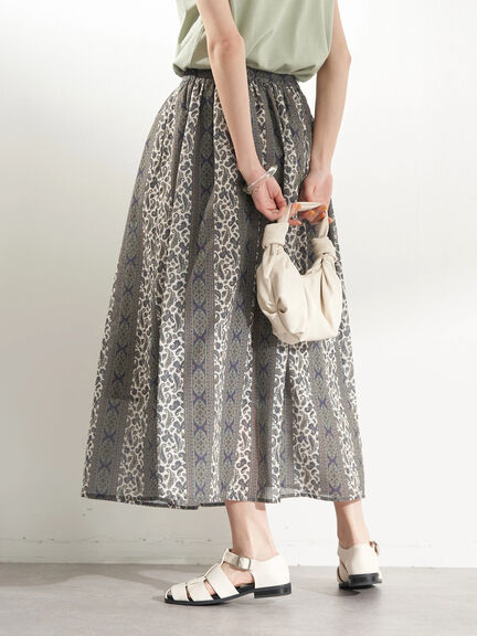 Rok flare Etna Pattern Gathered Skirt