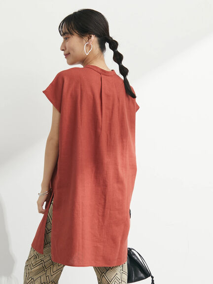 Hiyoku Linen Short Sleeve Tunic