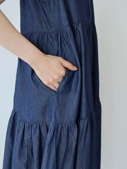 Denim Dress Fukuoka Layered Denim Dress