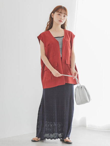 Shaaya Linen Blend Vest