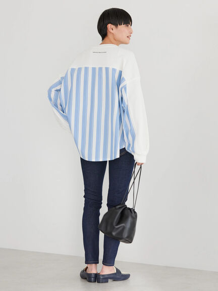 Wabaku Stripe Waffle Pullover