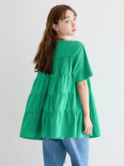 Oria Two Material Tiered Tunic