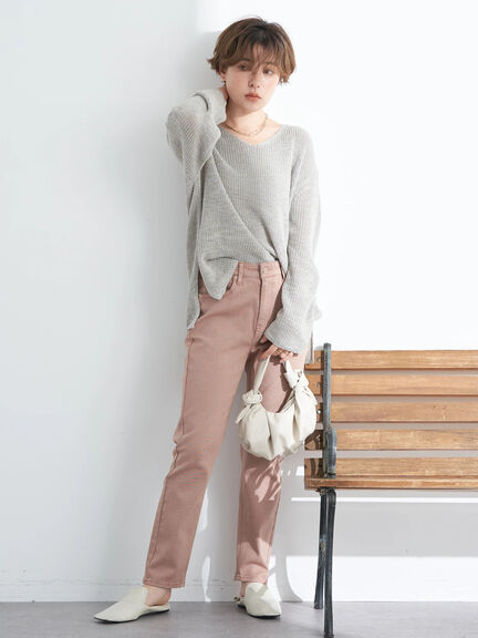 Leanore Slab V-neck Knit Pullover