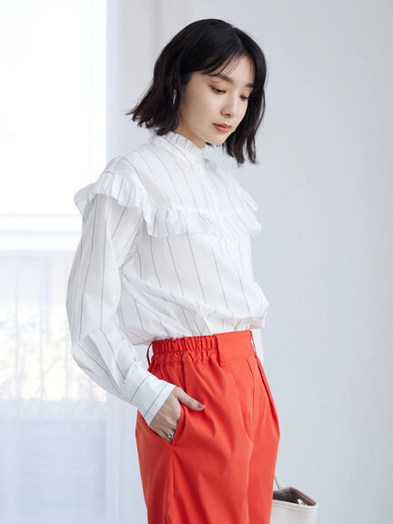 Aomori Stand Frilled Blouse