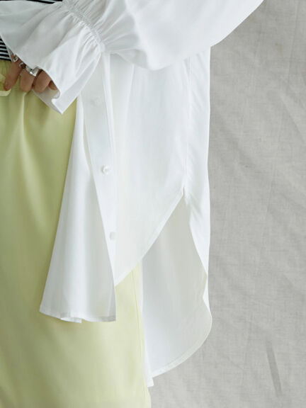 Kemeja Blouse Evy Band Collar Shirt