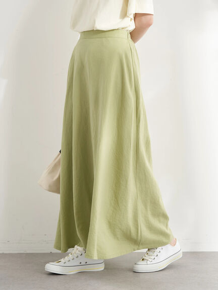 Mecca Linen Blend Flare Skirt