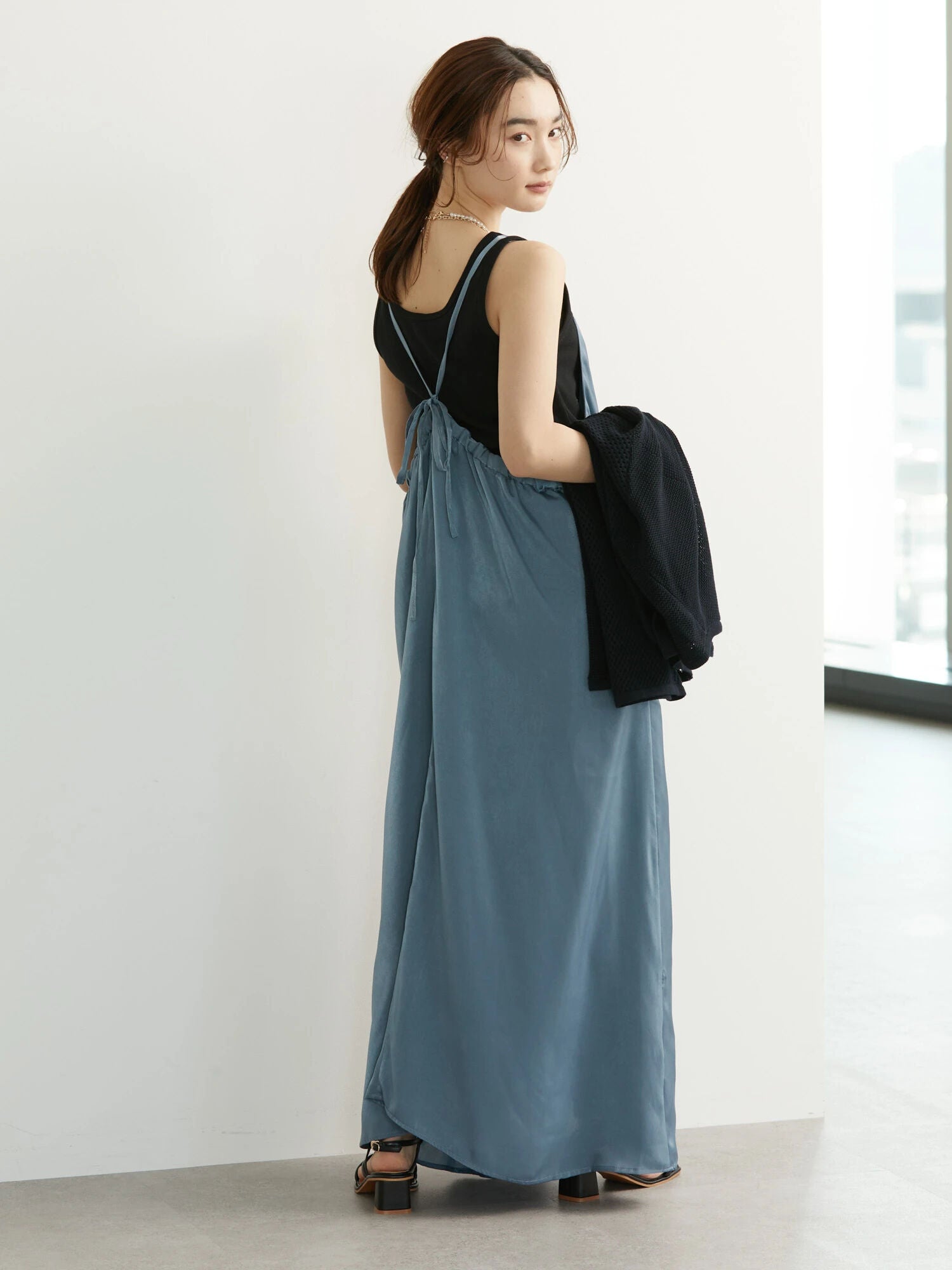 Omy V-Neck Satin Camisole Dress