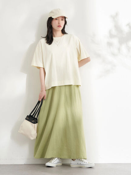 Mecca Linen Blend Flare Skirt