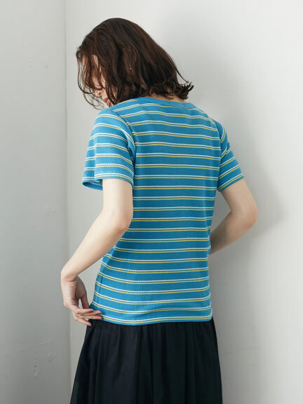 T-shirt garis garis Otaru Border T-Shirt