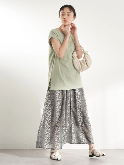 Rok flare Etna Pattern Gathered Skirt