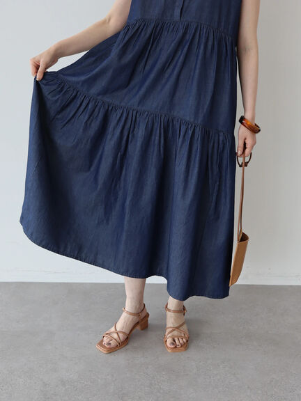 Denim Dress Fukuoka Layered Denim Dress