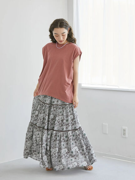 Rok Motif Bunga Kadima Tiered Flower Skirt