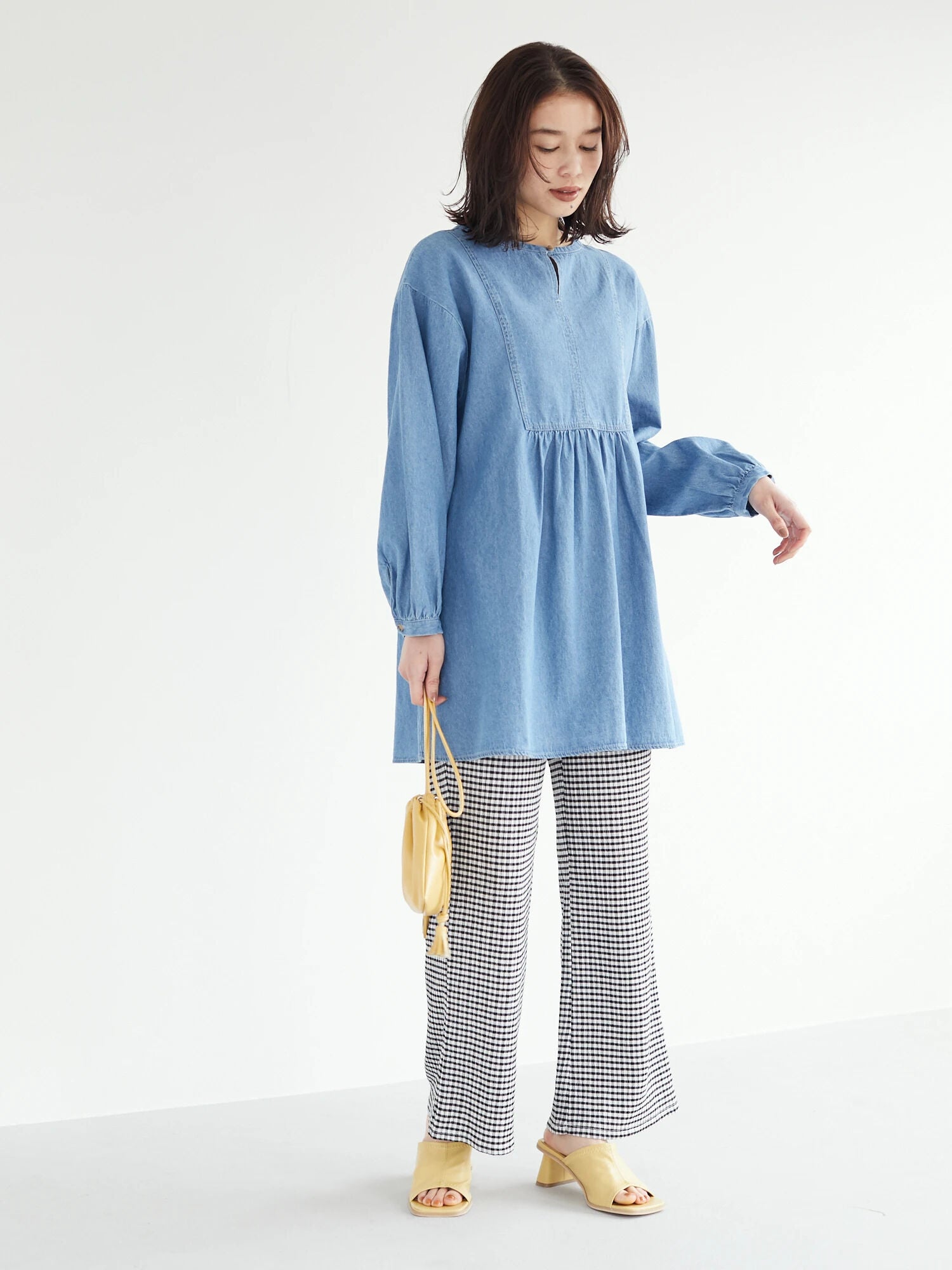 Hena Denim Switching Tunic