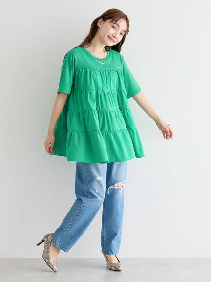 Oria Two Material Tiered Tunic