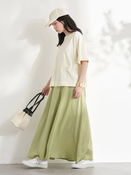 Mecca Linen Blend Flare Skirt