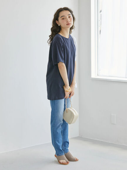 Kaos Blouse Rhone Two Material T-Shirt