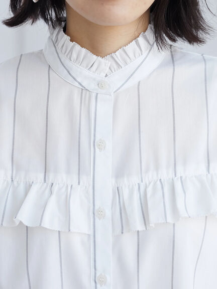 Aomori Stand Frilled Blouse