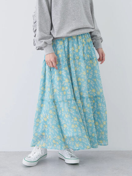 Hanaori Flower Tiered Skirt