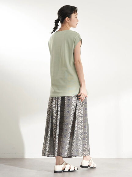 Rok flare Etna Pattern Gathered Skirt