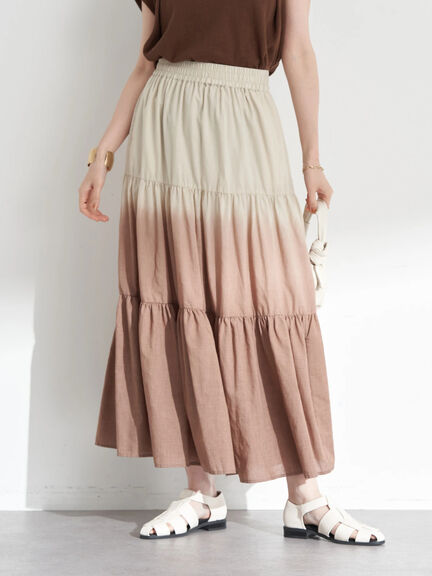 Rok flare Maro Dye Tiered Skirt