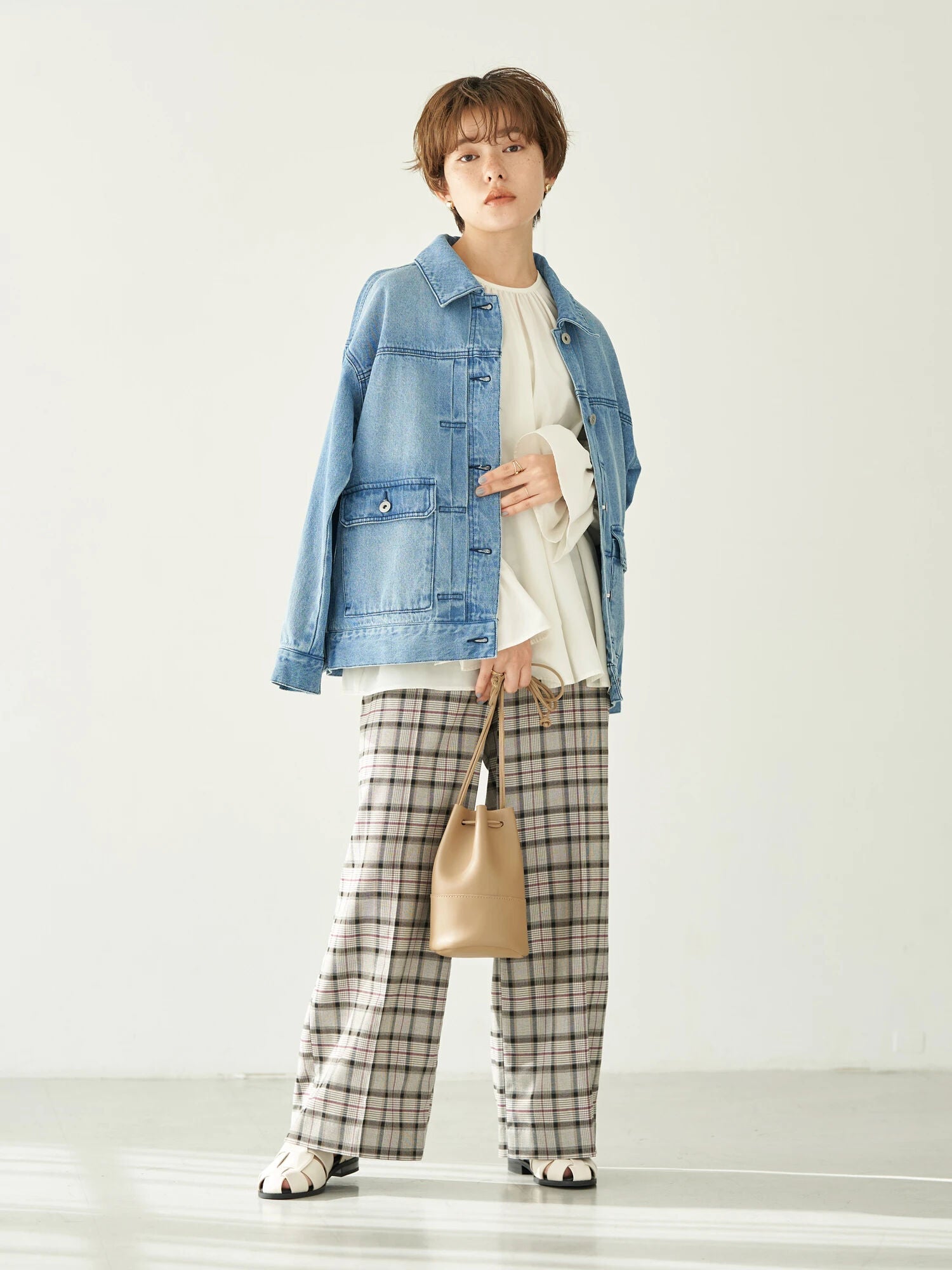 Keito Plaid Wide Pants