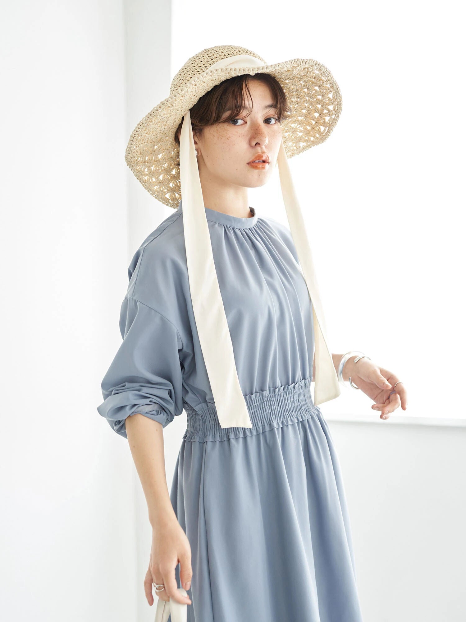 Kameko Shirring Gather Dress